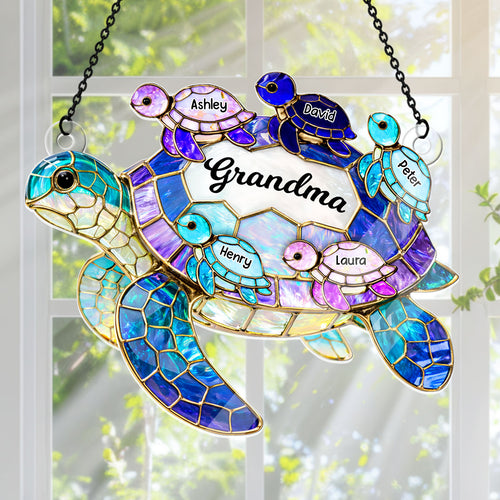 Mom Grandma Sea Turtle - Personalized Acrylic Suncatcher