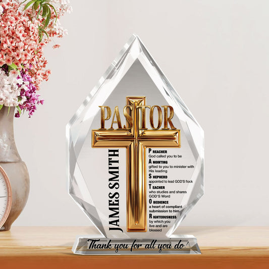 To My Pastor - Personalized Custom Shaped Squared Acrylic Plaque