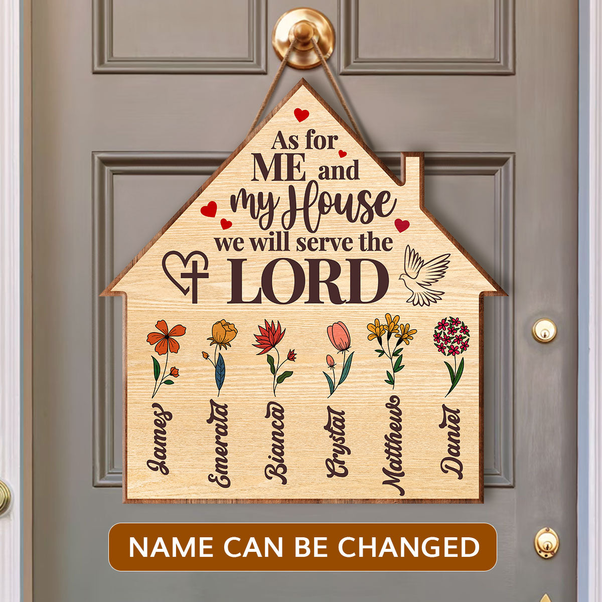 As For Me And My House We Will Serve The Lord - Personalized Wooden Sign