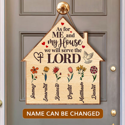 As For Me And My House We Will Serve The Lord - Personalized Wooden Sign