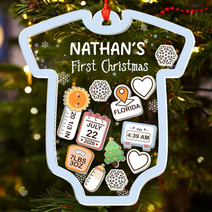 Baby 1st Christmas - Personalized 3 Layered Christmas Shaker Ornament FCCSOLEHA2160L