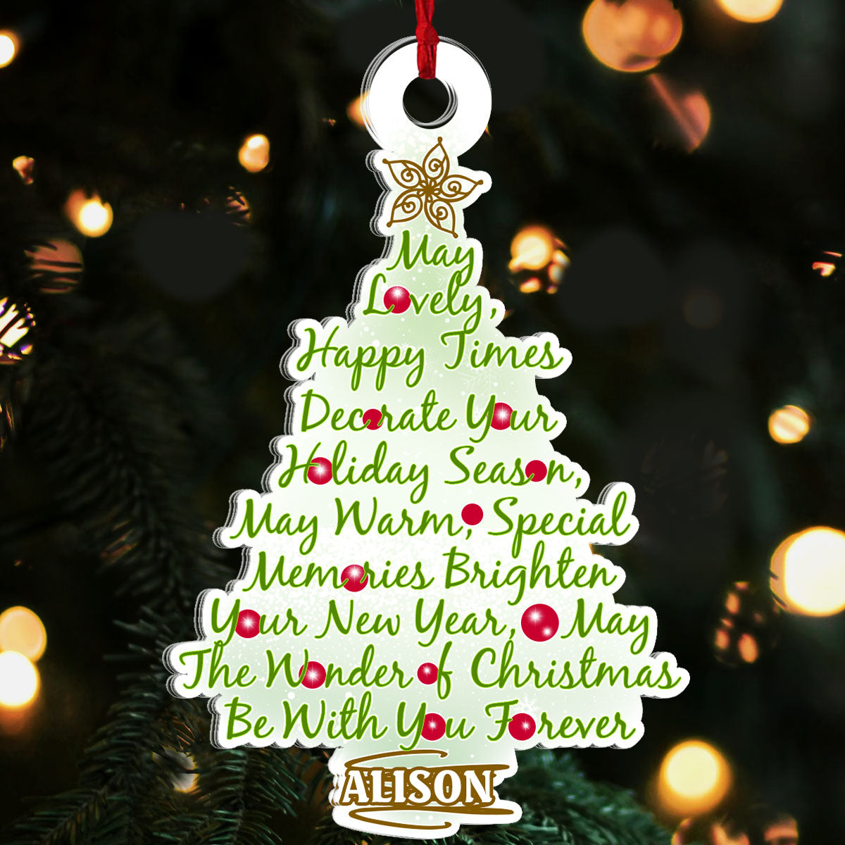 Christmas Wish For You Tree - Personalized 1-Side Acrylic Ornament