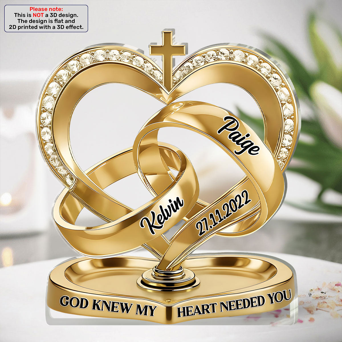 God Knew My Heart Needed You - Personalized Custom Shaped Acrylic Plaque