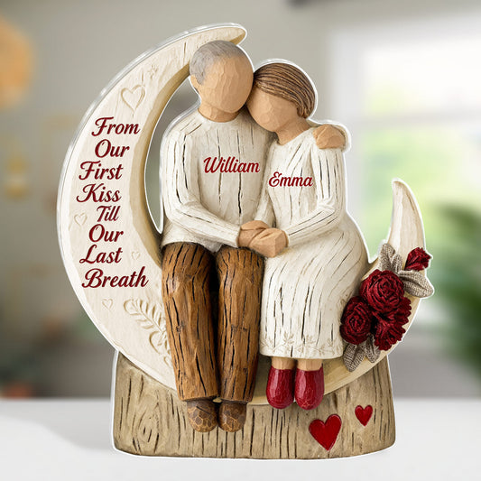 From Our First Kiss Till Our Last Breath - Personalized Custom Shaped Squared Acrylic Plaque