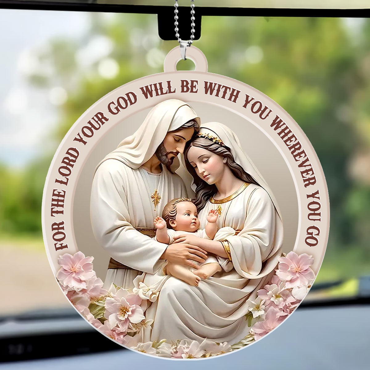 God Is With You Wherever You Go - 1-Side Car Acrylic Hanging Ornament