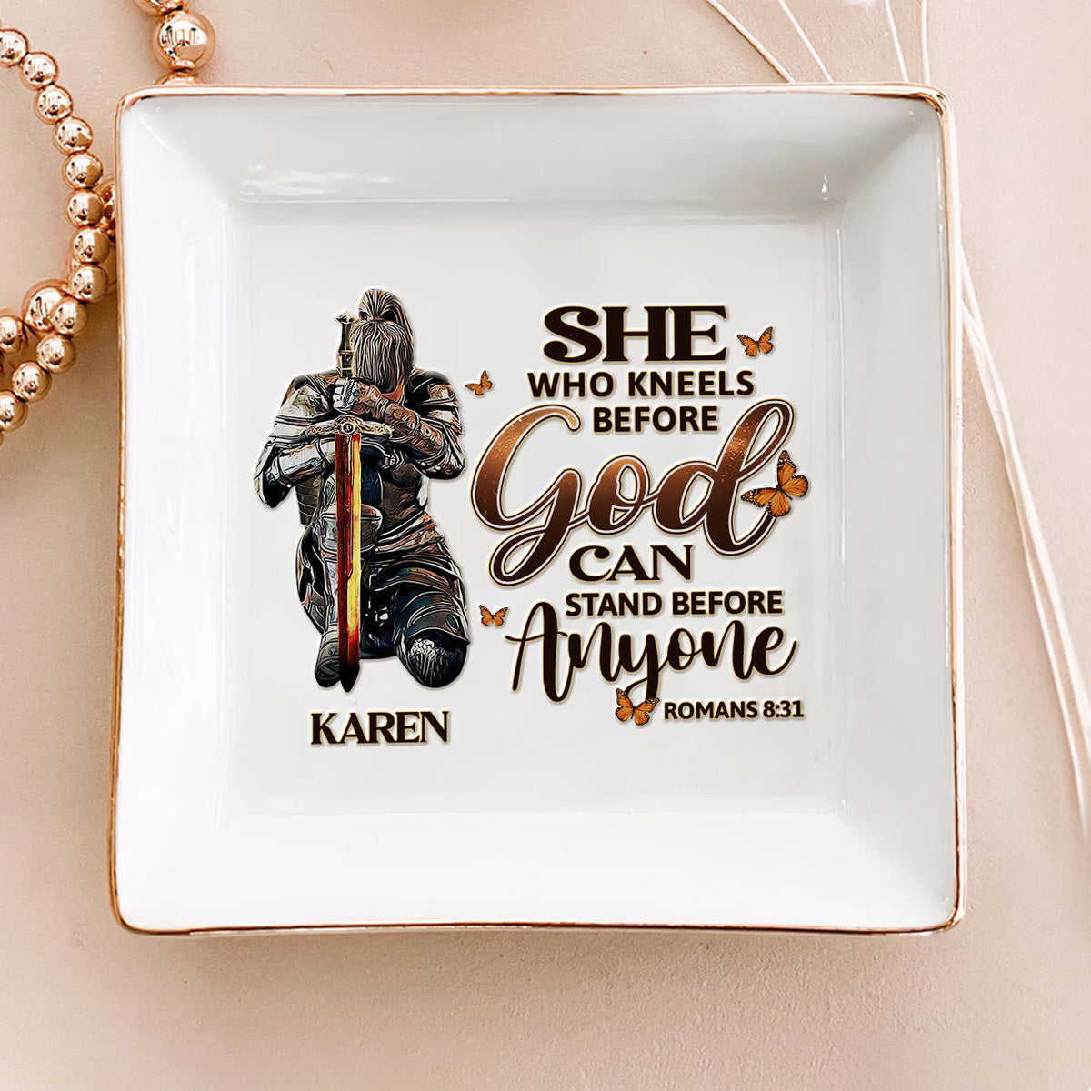 She Who Kneels Before God - Personalized Jewelry Dish