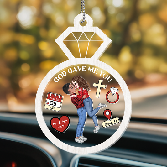 God Gave Me You - Personalized Car Shaker Ornament