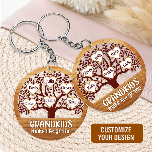 Grandkids Make Life Grand - Personalized Acrylic Keychain