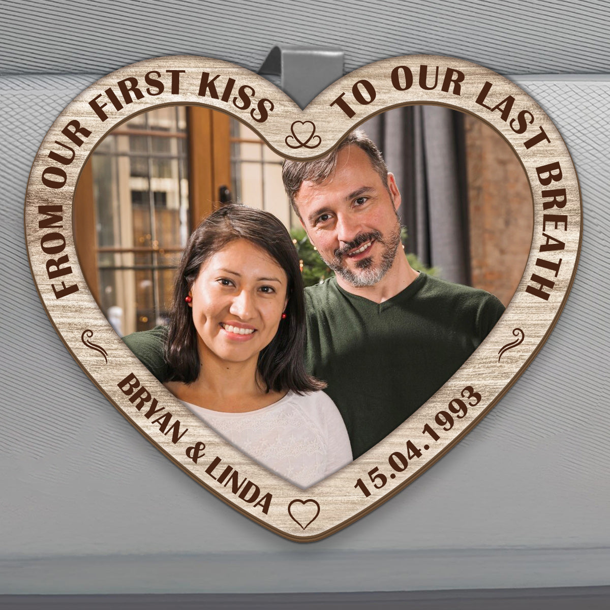 From Our First Kiss To Our Last Breath - Personalized Car Visor Clip FCCVCLEHA2080TA