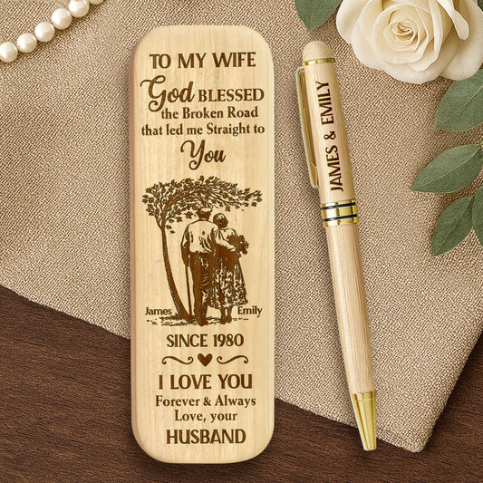 I Love You Forever & Always - Personalized Wooden Pen Set