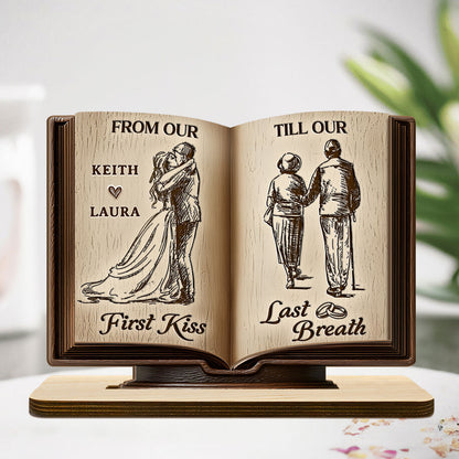 Forever Us - Personalized 2-Layer Wood Plaque With Flat Base