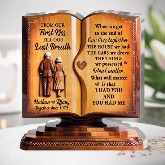 From Our First Kiss Till Our Last Breath  - Personalized Custom Shaped Acrylic Plaque