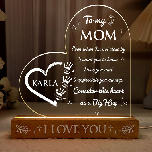 This Heart As A Big Hug - Personalized Acrylic Plaque Night Light