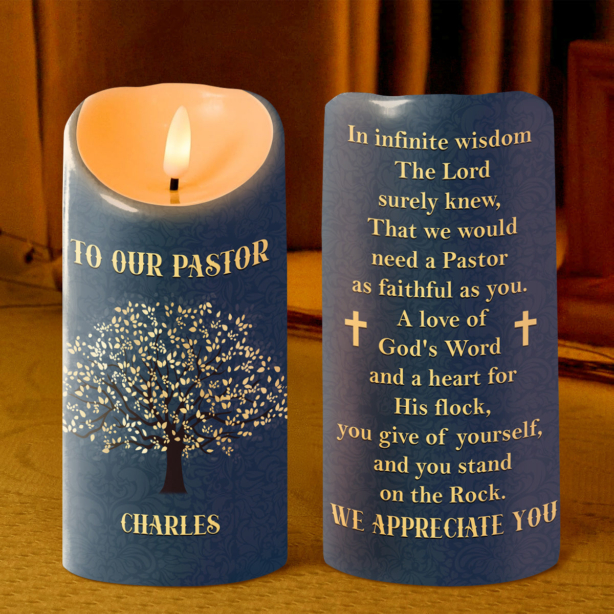 To Our Pastor - Personalized Flameless LED Candle