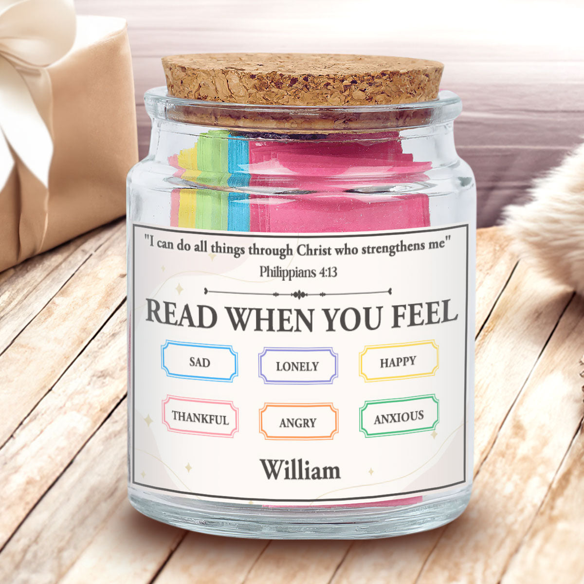 Feat Not For I Am With You - Personalized Bible Verse Jar Self-buy