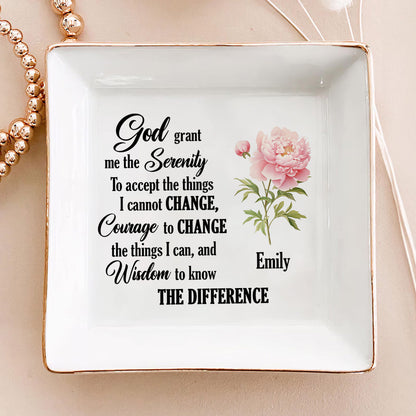 The Serenity Prayer Birth Month Flowers - Personalized Jewelry Dish FCJDLETN2261TA