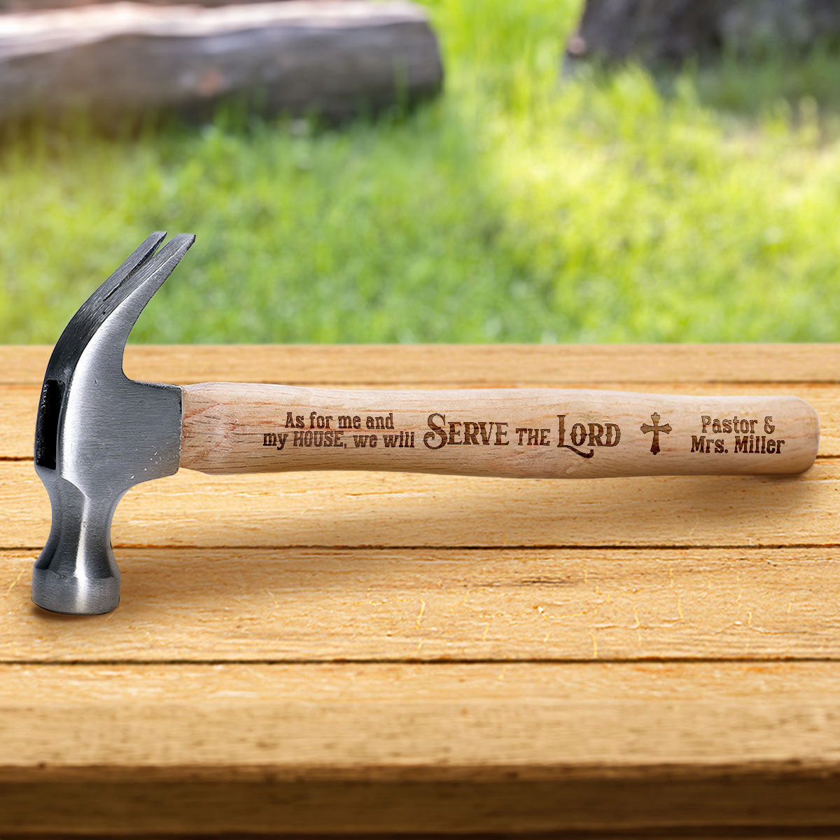As For Me And My House - Personalized Wooden Hammer