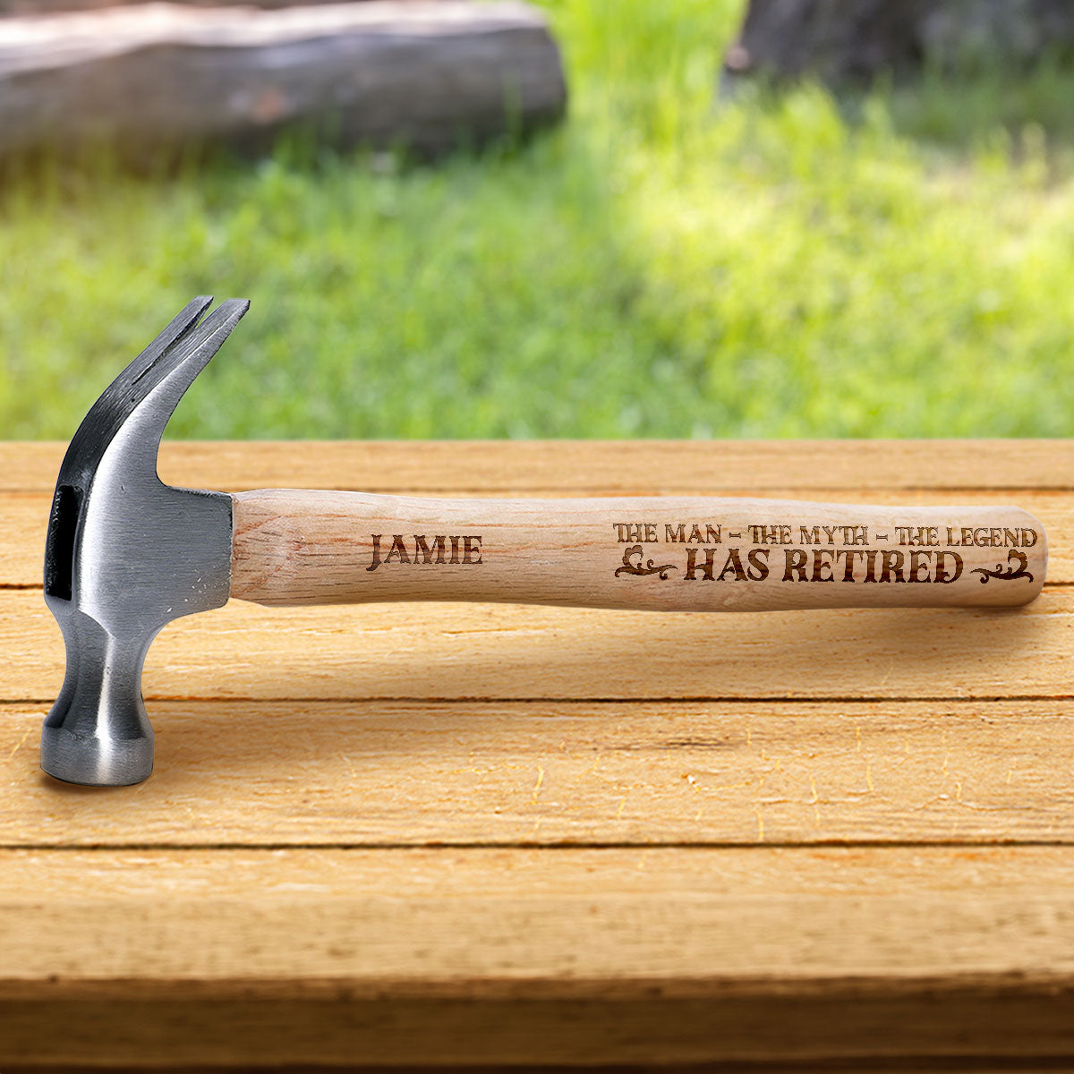 The Legend Has Retired - Personalized Wooden Hammer