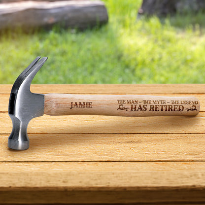 The Legend Has Retired - Personalized Wooden Hammer