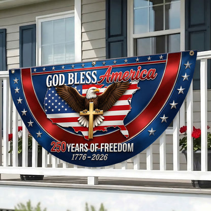 God, Freedom & Eagle Pride -  Non-Pleated Fan Flag