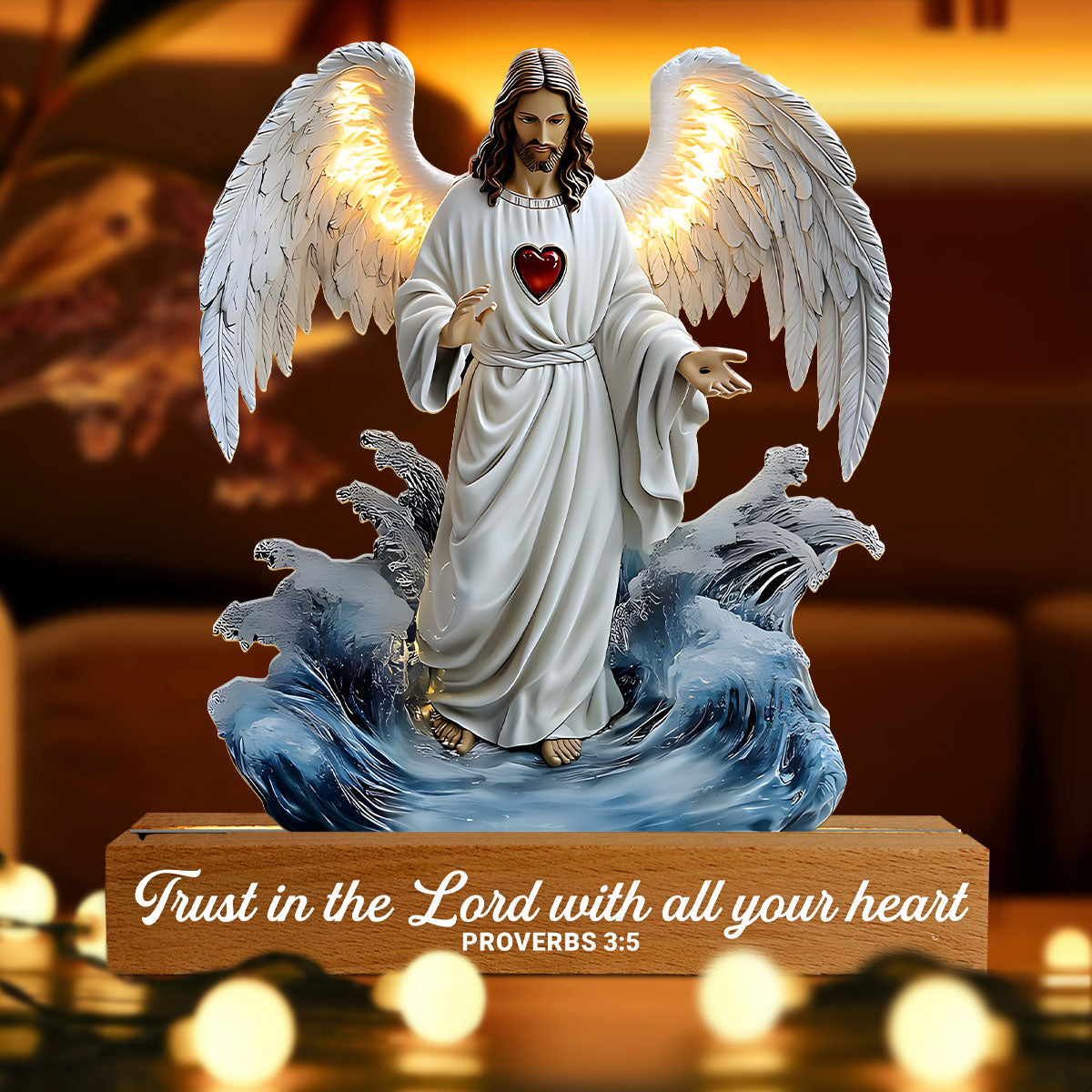 Sacred Heart Of Jesus Christ - Acrylic Plaque Night Light