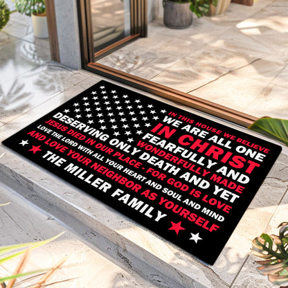 In This House We Believe - Personalized Doormat