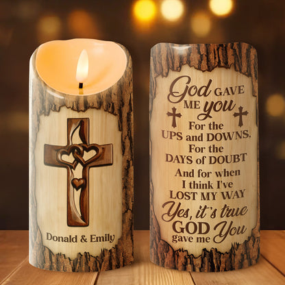 God Gave Me You - Personalized Flameless LED Candle