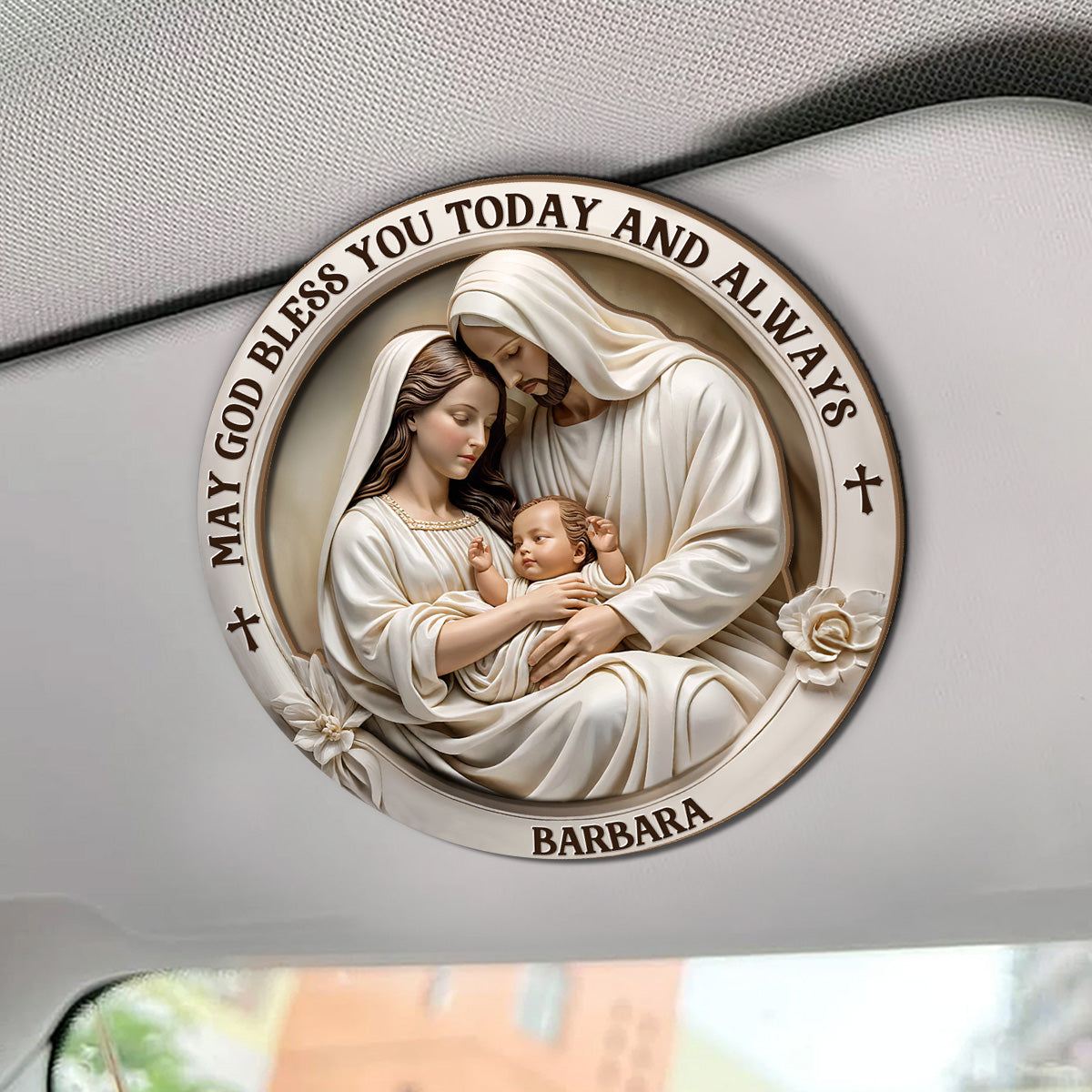 May God Bless You Today And Always - Personalized Car Visor Clip