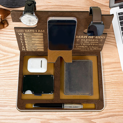 God Says I Am - Personalized Wooden Docking Station