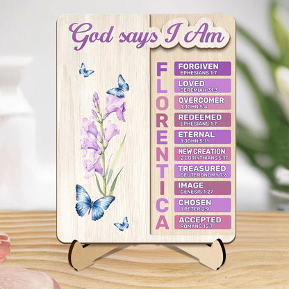 God Says You Are - Personalized 2-Layered Wooden Plaque