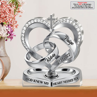 God Knew My Heart Needed You - Personalized Custom Shaped Acrylic Plaque