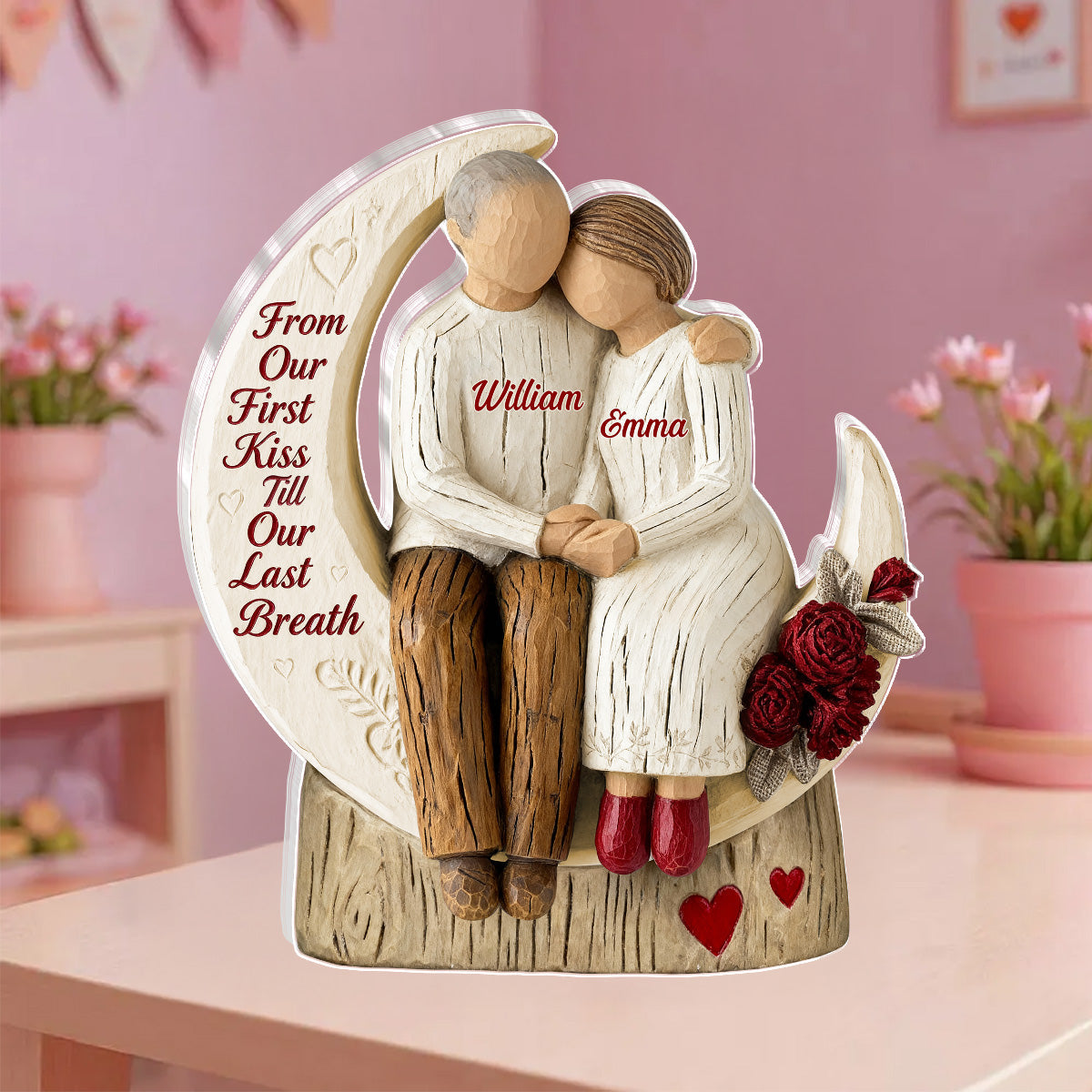 From Our First Kiss Till Our Last Breath - Personalized Custom Shaped Squared Acrylic Plaque