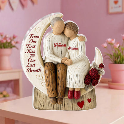 From Our First Kiss Till Our Last Breath - Personalized Custom Shaped Squared Acrylic Plaque