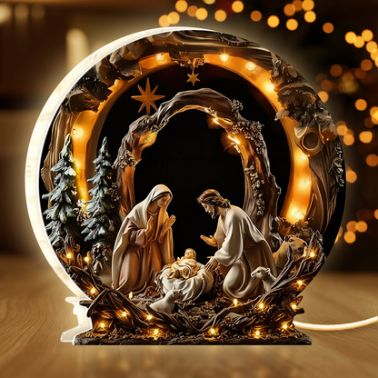 Holy Nativity Scene Christmas -  Light Box