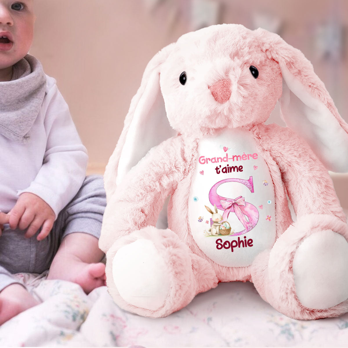 Grand-mère T'aime - Personalized Stuffed Bunny