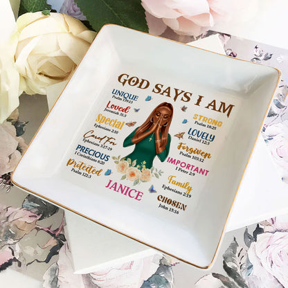 God Says I Am - Personalized Jewelry Dish FCJDLEHA1919D