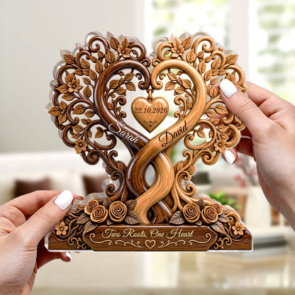 Two Roots One Heart - Personalized Custom Shaped Acrylic Plaque