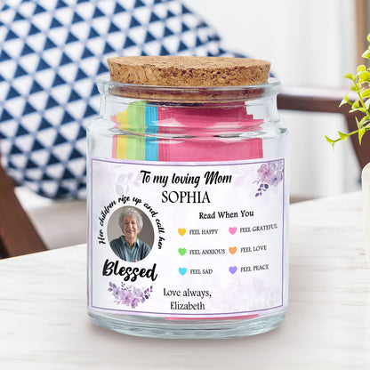 Blessed Mom Custom Photo - Personalized Bible Verse Jar For Mom