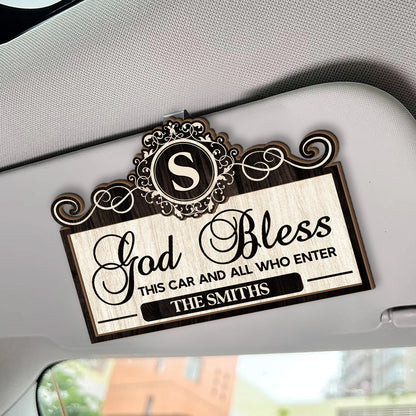 God Bless This Car and All Who Enter - Personalized Car Visor Clip FCCVCLETN2131L