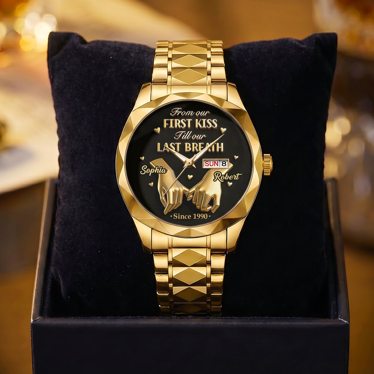 From First Kiss To Last Breath - Personalized Men's Wrist Watch
