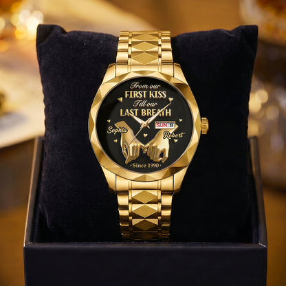 From First Kiss To Last Breath - Personalized Men's Wrist Watch