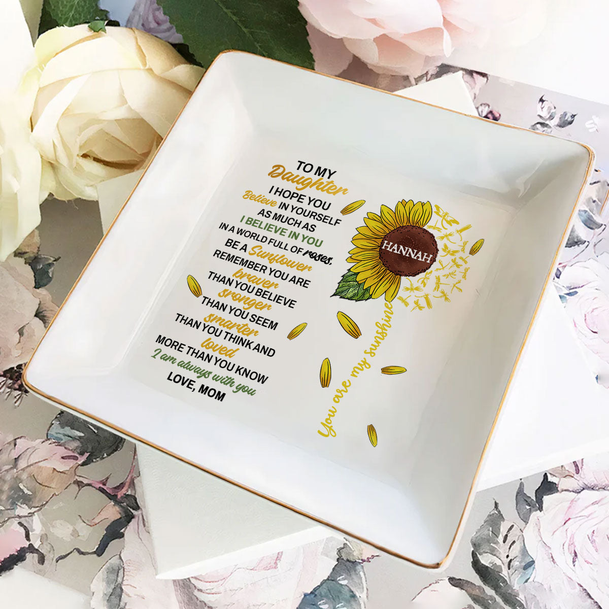 To My Daughter You Are My Sunshine - Personalized Jewelry Dish FCJDLEHA1959M