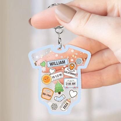 Lovely Baby Information - Personalized Acrylic Keychain