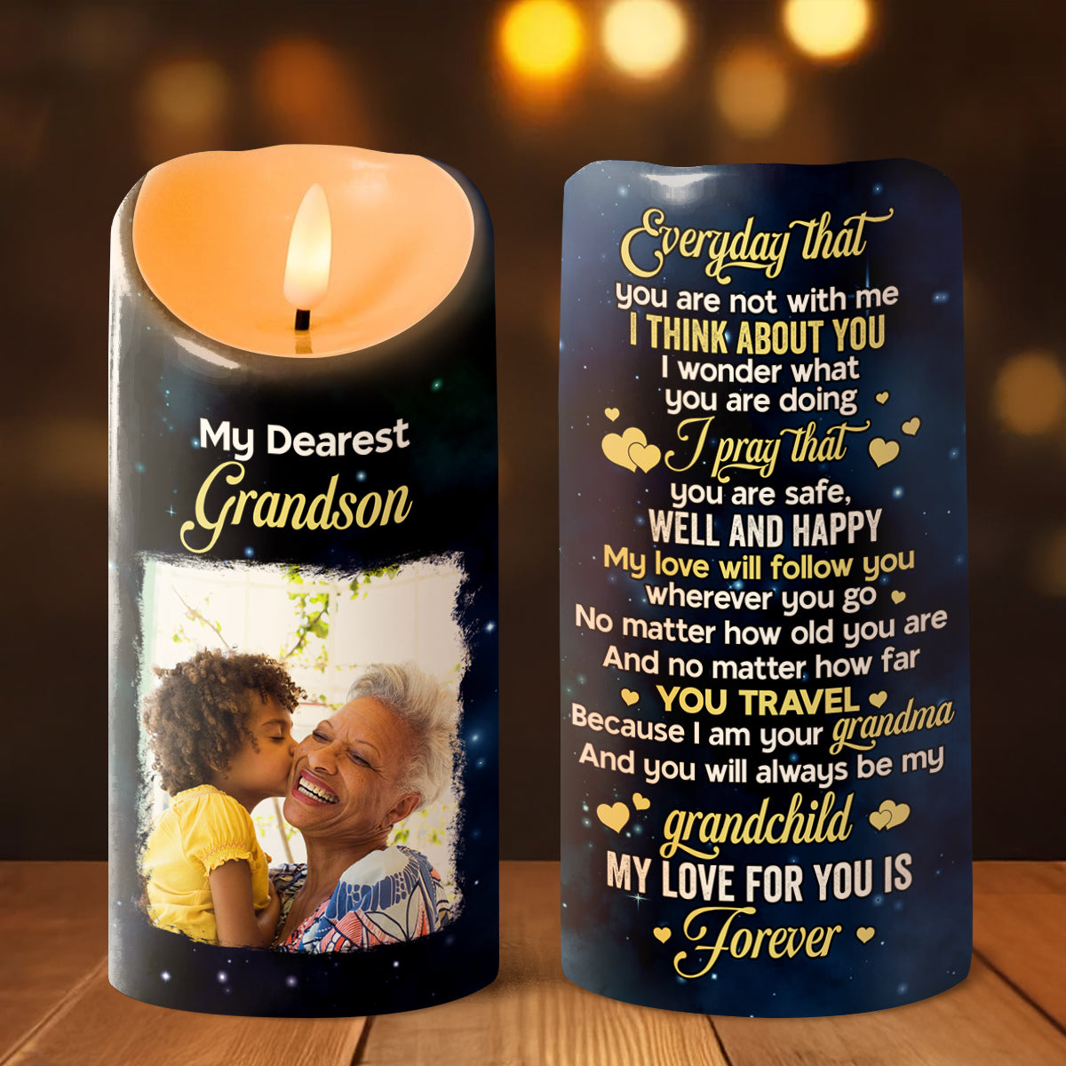 My Dearest Granddaughter, Grandson I Pray You Are Safe - Personalized Flameless LED Candle