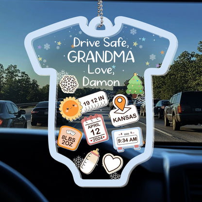 Drive Safe I Love You Baby - Personalized Car Shaker Ornament