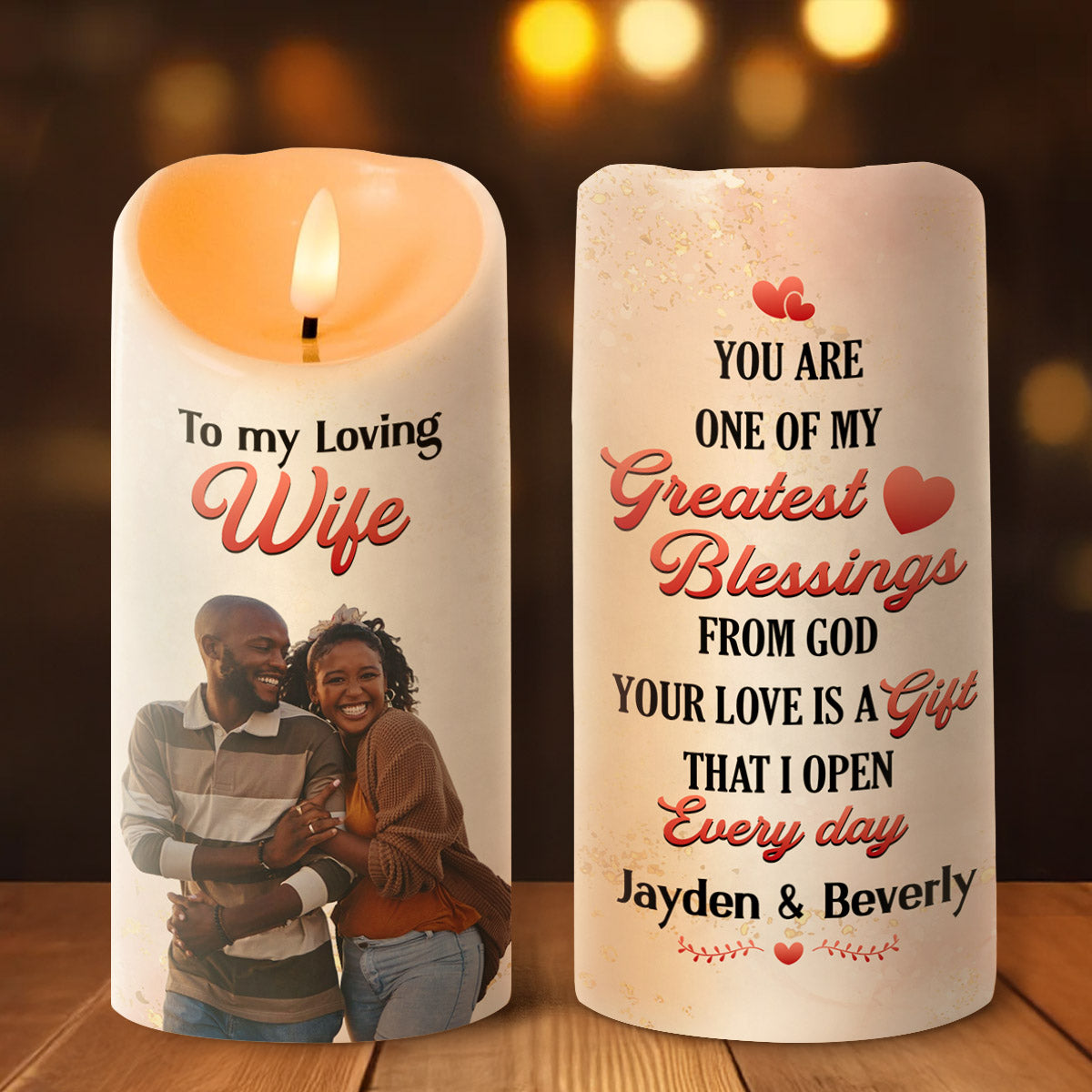 Greatest Blessings From God - Personalized Flameless LED Candle