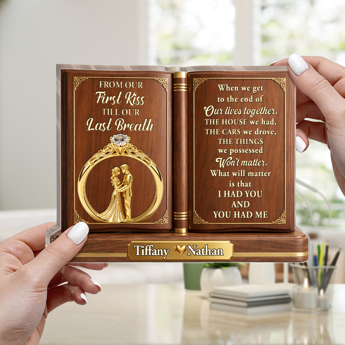 From Our First Kiss Till Our Last Breath - Personalized Custom Shaped Acrylic Plaque