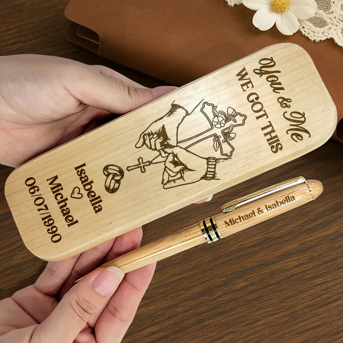 You & Me We Got This - Personalized Wooden Pen Set