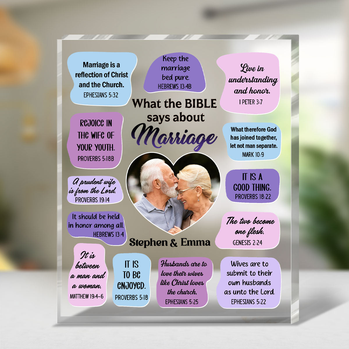 What The Bible Says About Marriage - Personalized Custom Shaped Squared Acrylic Plaque