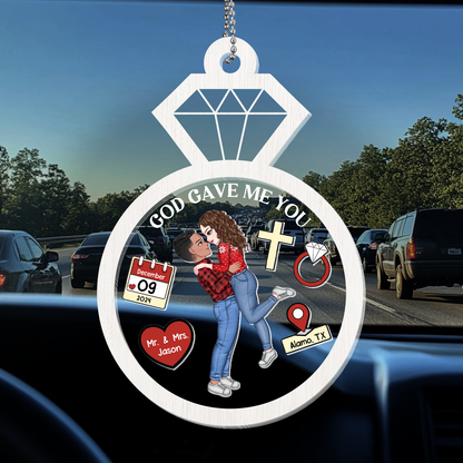 God Gave Me You - Personalized Car Shaker Ornament